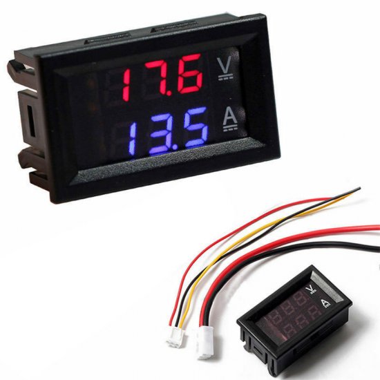 Dijital Ampermetre 10A Voltmetre 0-100V - Kasalı